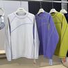 Двусторонняя флисовая футболка с длинным рукавом и контрастной строчкой для улицы и гор, для пар