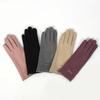 German Velvet Gloves Solid Color Driving And Riding Warm Finger Gloves Women Can Touch The Screen Student Cold-Proof Gloves