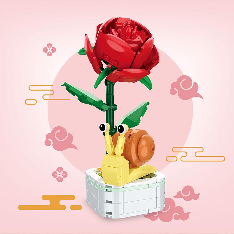 Нетоксичный DIY Мини Бабочка Насекомое Горшечное Растение Бонсай Цветок Блок Роза Украшение Строительный Блок Фигурка Пластиковая Игрушка Подарок Дети Дети