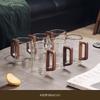 Heat-Resistant Glass Tea Cup Set With Wooden Handle Home Living Room Serving Guest Drinking