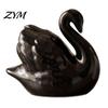 Exquisite Ceramic Crafts Animal Figurine, Modern Minimalist Swan Fox Statue for Elegant Desk Decorative Figurine Wedding Cake Topper, Living