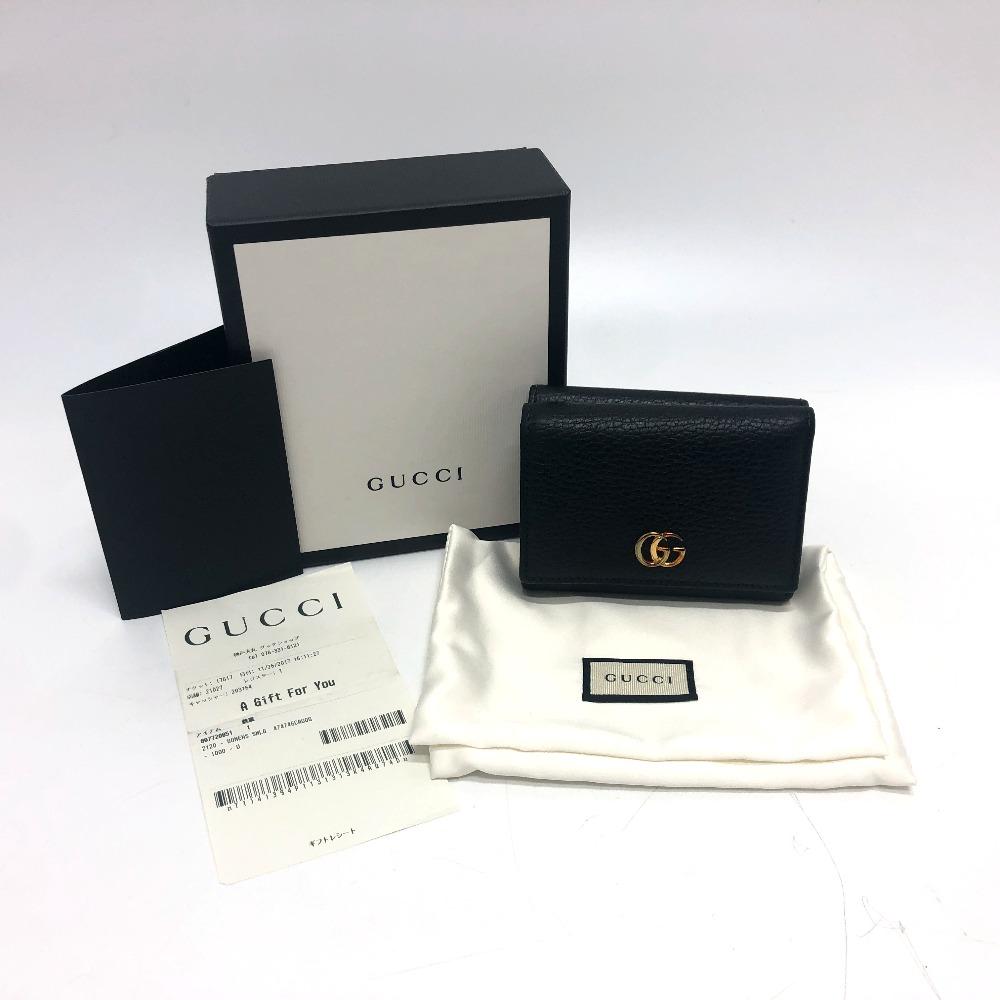 GUCCI 474746 GG Marmont Compact Wallet Coin Compartment Trifold wallet