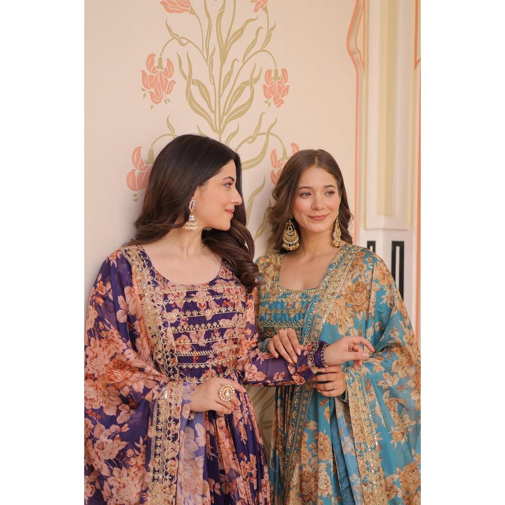 Premium Designer Readymade Gown-Dupatta Collections.