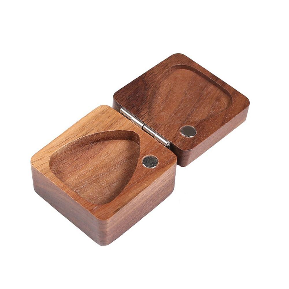 Деревянный футляр для медиатора для гитары может вместить множество гитарных медиаторов, контейнер для бас-гитары, аксессуары для гитариста