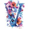 Flower Alphabet Wall Art Wreath Letters Canvas Painting Fashion Modern Aesthetic Poster Wall Pictures Home Decor For Living Room