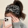 Винтажная вязаная повязка на голову с леопардовым принтом для умывания лица для женщин Осень и Зима Универсальный аксессуар для волос
