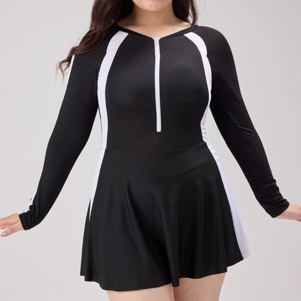 Anti-exposure Women's Long Sleeve Swimsuit Elastic Sports Training Swimsuit Student