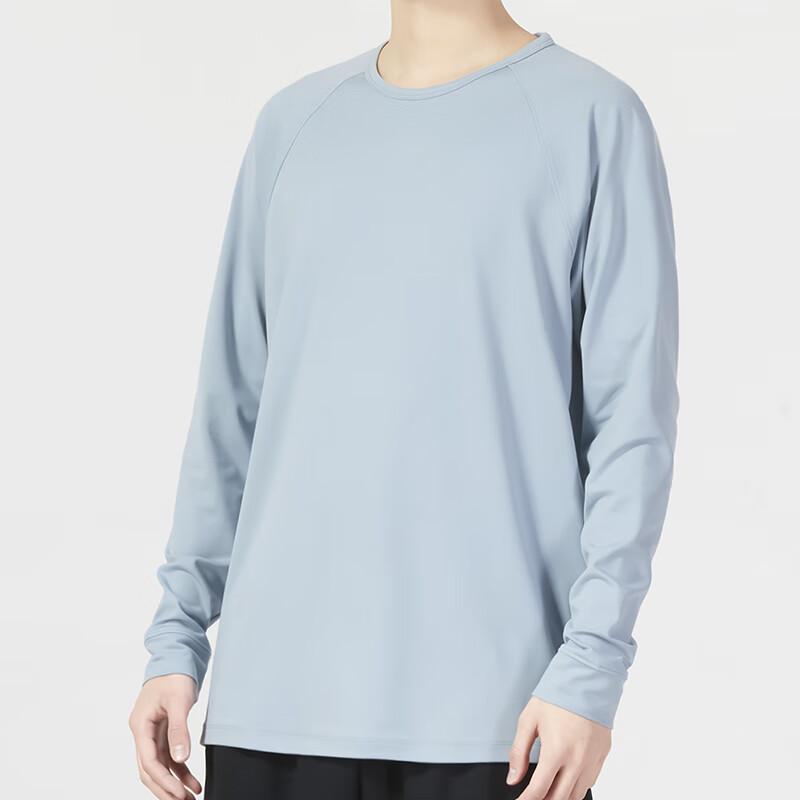 Under Armour Solid Color Crew Neck Long Sleeve T-Shirt Men Tops Blue 1378989-465