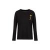 Armani Exchange Женская футболка с круглым вырезом и длинным рукавом, вышивка 'Letter Dragon', черная 3DYT41-YJCNZ-1200