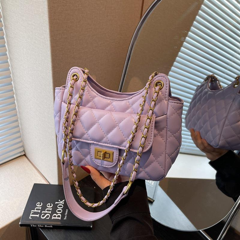 Сумка на плечо с ромбовидной цепочкой Xiaoxiangfeng 2025 весна и лето новый темпераментный стиль милф тренд интернет-знаменитости сумка-мессенджер сумка-ведро