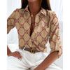 Women's Spring and Autumn Tops Long Sleeve Shirt Printed Shirt Women