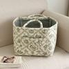 Foldable Fabric Storage Basket With Floral Print Large Capacity Laundry Hamper Bedroom Dorm