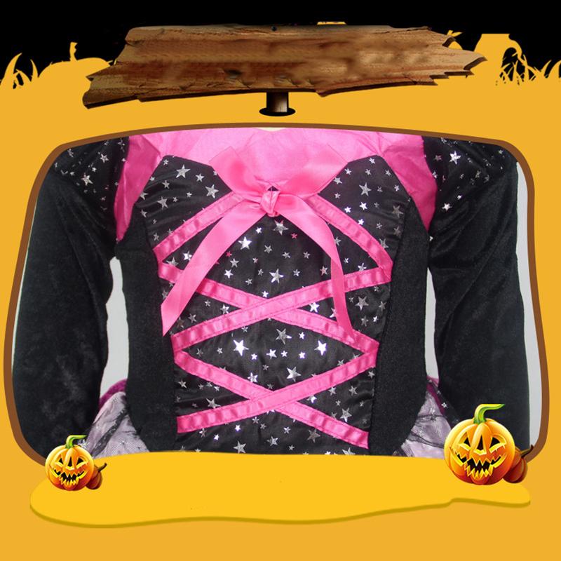 Платье Девочки Хэллоуин Рождество Костюм Ребенок Вечеринка Ведьма Хаг Вестидос