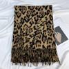 Leopard Print Scarf For Women In Autumn And Winter, Classic Thick Imitation Cashmere Print Tassel Shawl, Versatile European And American Warm Scarf