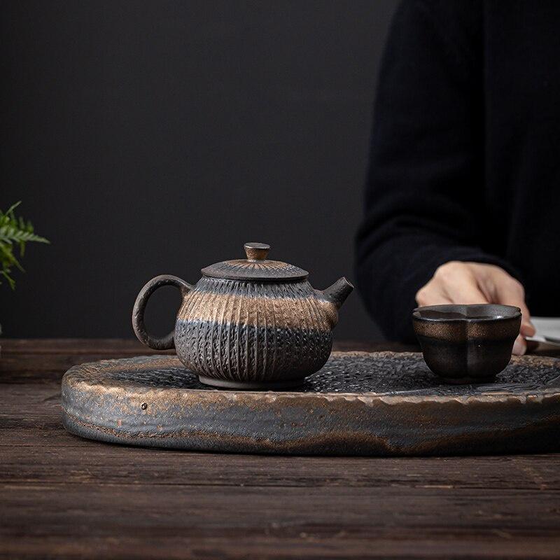 250 мл Чайник из старой скальной глины с позолотой Керамический Защищенный от ожогов Термостойкий Чайный набор