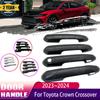 Car Luxury Black Carbon Fiber Exterior ABS For Toyota Crown Crossover S235 2023 2024 Door-Handle-Cover Sticker Car