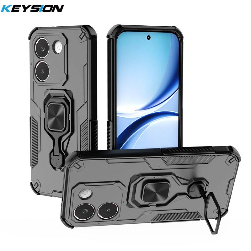 KEYSION Ударопрочный бронированный чехол для POCO X8 Pro Max Силикон+ПК Вертикальная металлическая подставка-кольцо Чехол для телефона для Xiaomi POCO X8 Pro