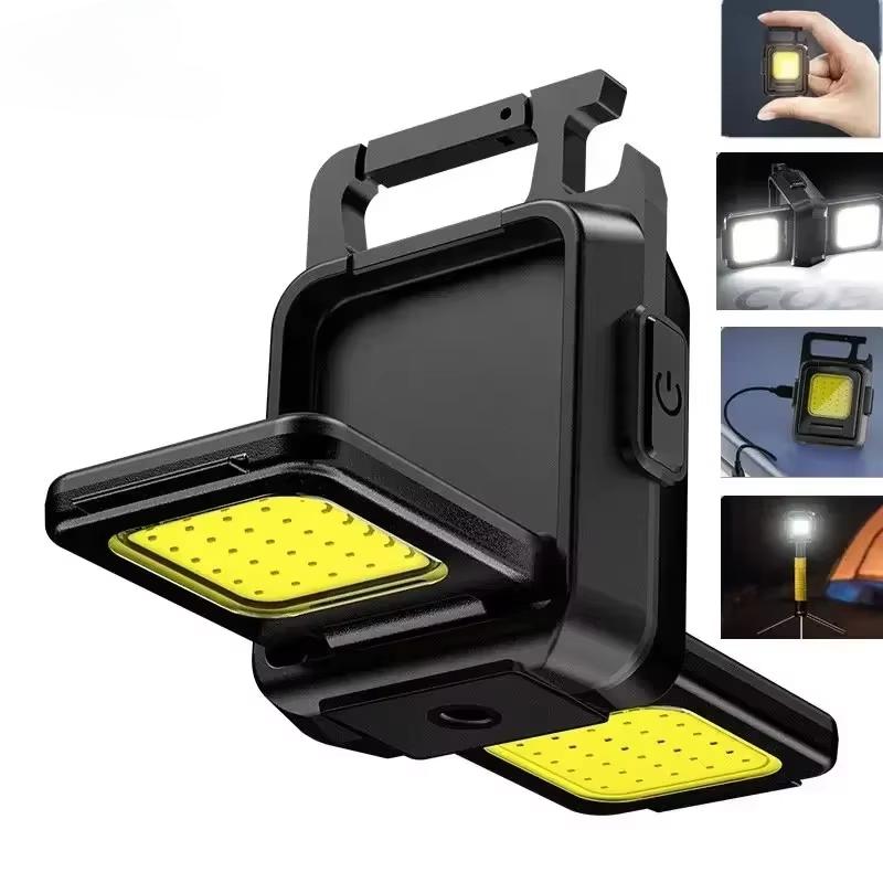 Карманные фонари COB, брелок-фонарик, USB-перезаряжаемый, 6 режимов, супер яркий, мини-портативный рабочий фонарь с магнитом для кемпинга на открытом воздухе