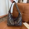 European and American Fashion Women's Bags 2025 New Casual Personality Trendy Cool Polka Dot Rivets Underarm Bucket Bag Shoulder Tote Bag
