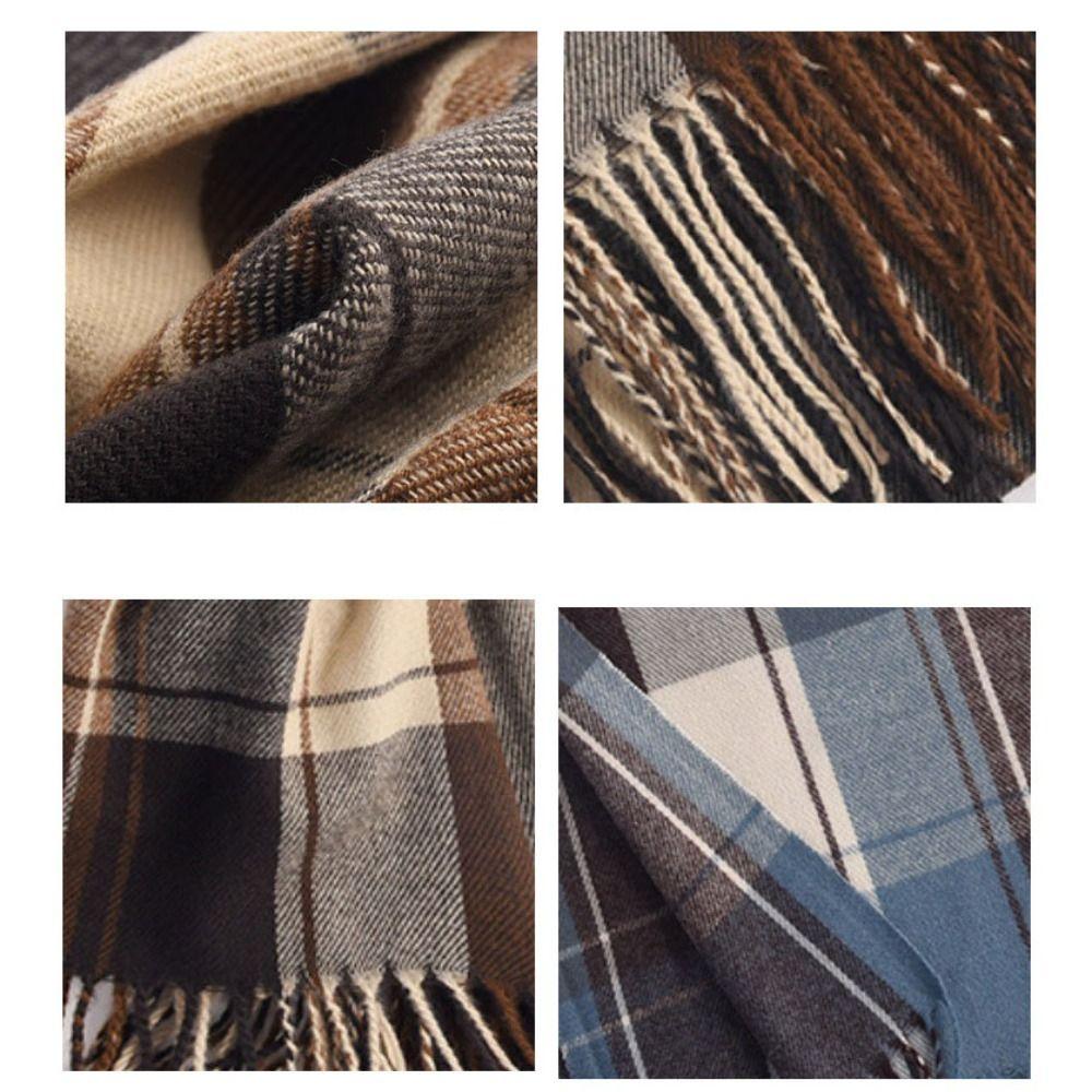 Warm Winter Plaid Scarf Rose Pink Pashmina New Long Tassel Scarves  Women