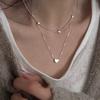 Серебряные ожерелья S925 для женщин Простая цепочка Модный Минималистичный Кулон Сердце Ожерелья Подарок на день рождения
