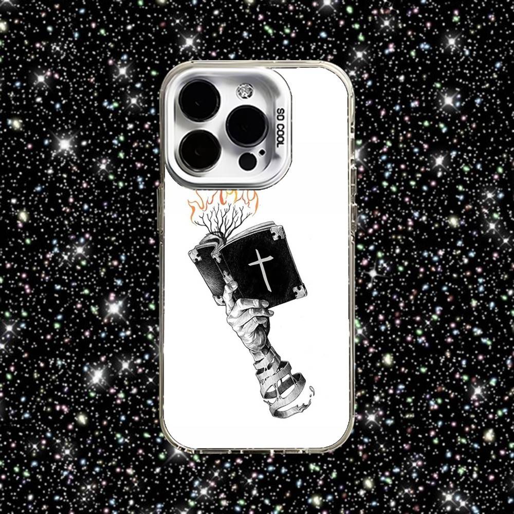 Библейский стих Иисус Христианский Чехол для телефона Для iPhone 16,15,14,13,12,11,Pro,XS,Max,Plus,Mini,SE Белый Конфетный Матовый Ударопрочный Чехол