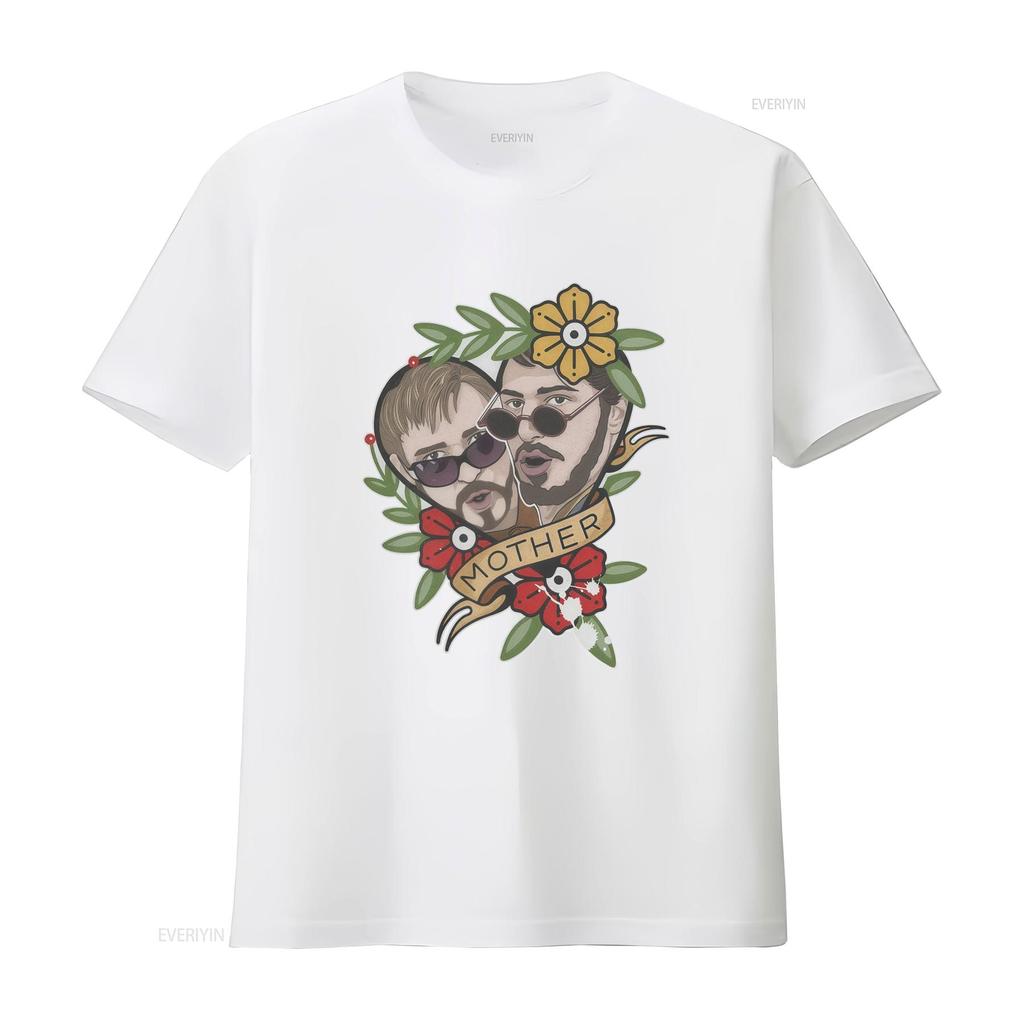 Lonely Island Mother Lover Tattoo Design T Shirt for Unisex Unique Floral and Portrait Print vintage Casual graphic fashion