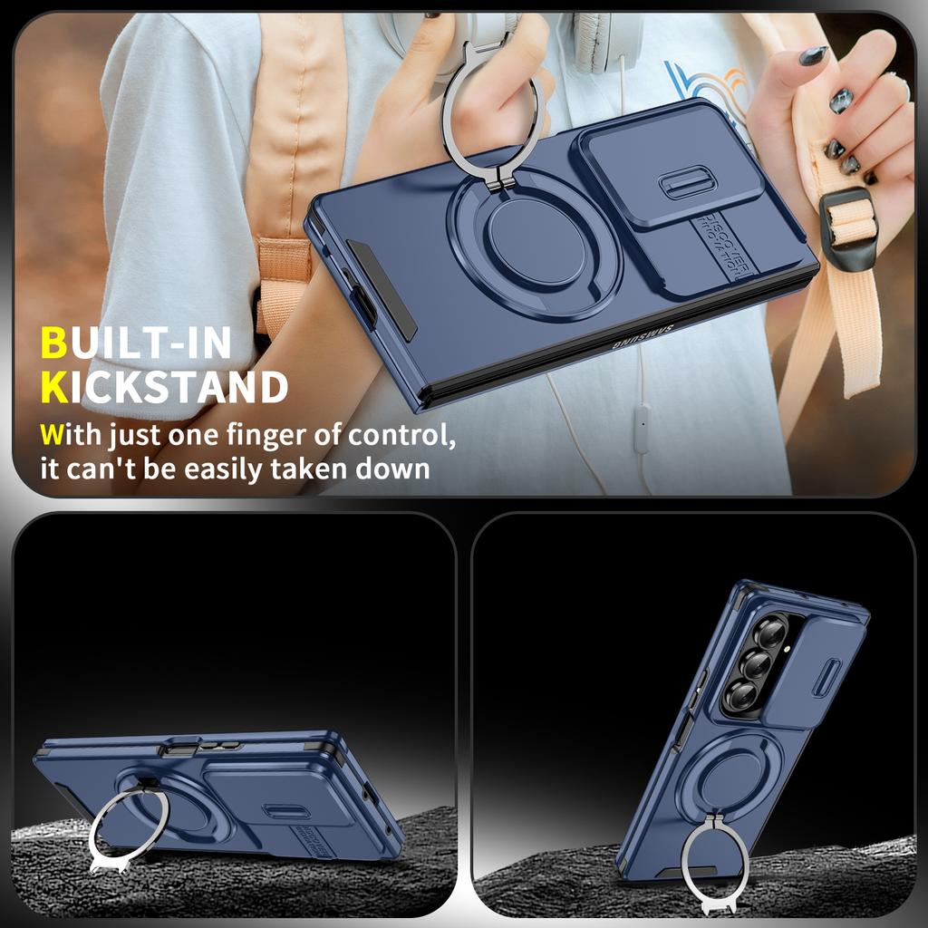 Shockproof Finger Ring Holder Phone Case for Samsung Galaxy Z Fold7 5G Fold6 Fold 7 ZFold7 Fold 6