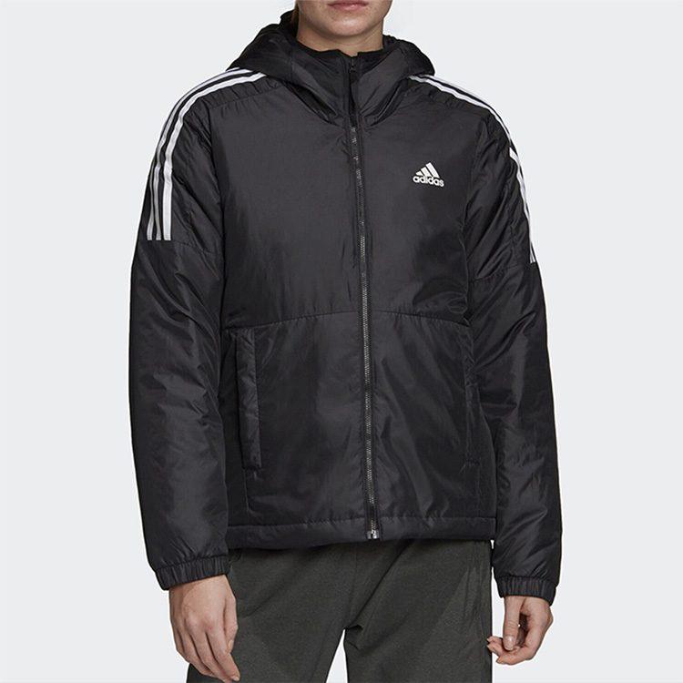adidas Женские легкие пуховики Черные с капюшоном Средние Другие GH4598