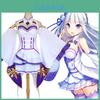 Rezero Kara Hajimeru Isekai Seikatsu Эмилия Эльф Косплей Костюм Полный Комплект