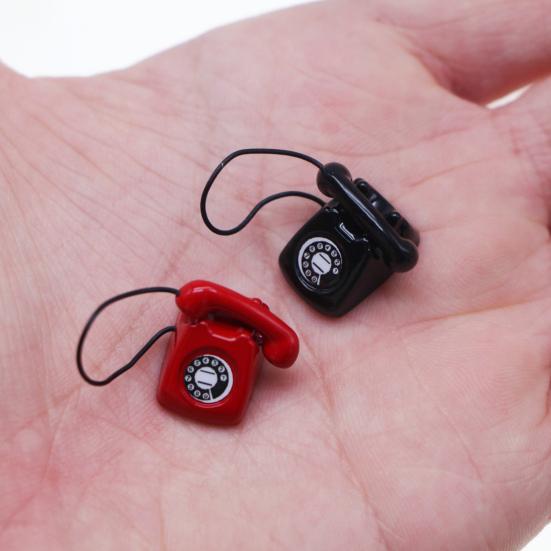 Мини-телефон Модель Кукольный Дом Миниатюрный Ретро Сплав Стационарный Телефон