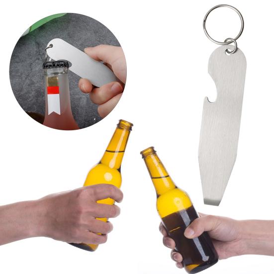 Stainless Steel Bottle Opener with Key Rings Multifunctional Wine Bottle Opener for Camping Party Bar Portable Keychain Beer Bottle Opener for Men Dad