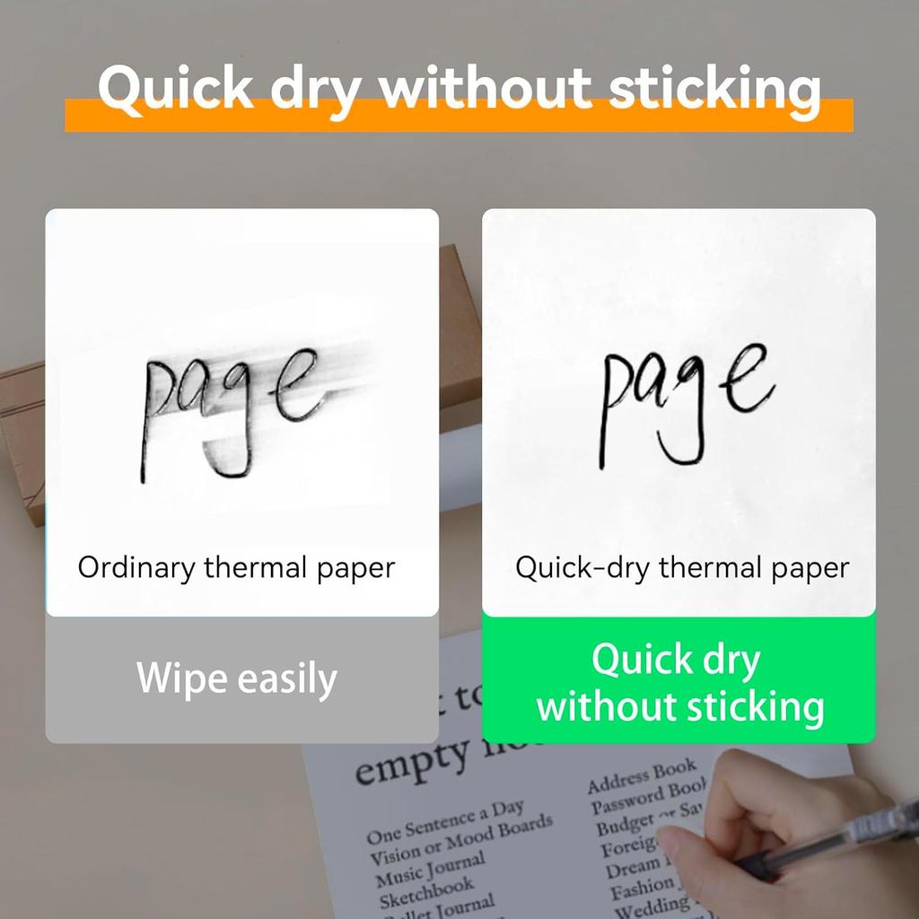 A4 Thermal Printer Paper 4 Roll, 8.3 inches Wide, Fax Paper, Compatible with PeriPage A40, M08F, MT810 and Other Portable Thermal Printers (4 Rolls |
