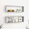 VidaXL Wall Cube Shelves 2 Pcs Concrete Grey 80x15x26.5 Cm Chipboard