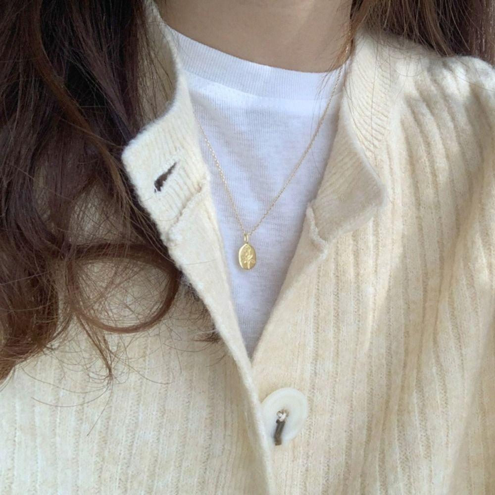 Zinc Zinc Alloy French Style Necklace Gold Sweater Chain Sweet Fashion Jewelry Birthday Gift
