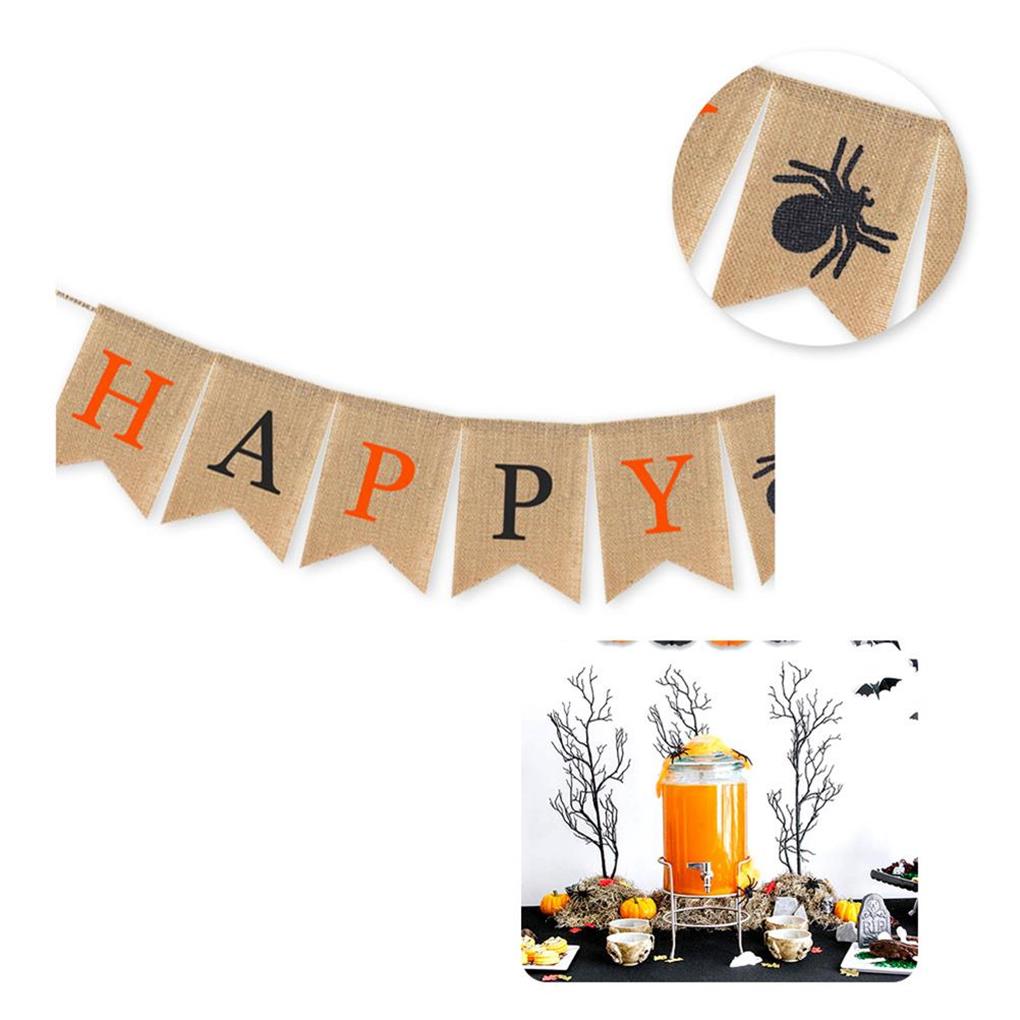 Баннеры на Хэллоуин с изображением паука и тыквы, ткани с буквенным принтом, флажки, праздничные гирлянды, подвесные украшения для дома и сада