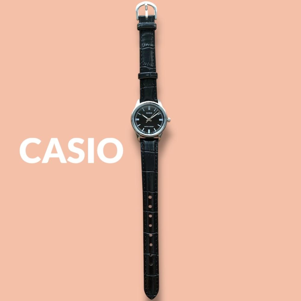 Casio Часы с Хранилищем Кожаные Отлично подходят для Прихода и Входа Женский Корпус, Простой, Маленький, Легкий, Ремешок, Черный, Возраст, Выпускной