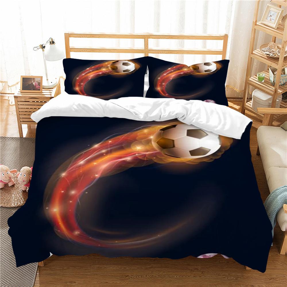 Мягкий дышащий комплект постельного белья с футбольным принтом 2/3 шт. пододеяльник для девочек и мальчиков домашнее постельное белье пододеяльники из микрофибры теплые