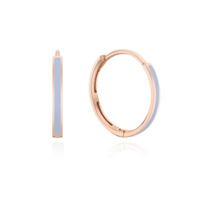Эпоксидные Лавандовые Серьги 11 мм One-Touch 14 карат Золото LOFL4063G