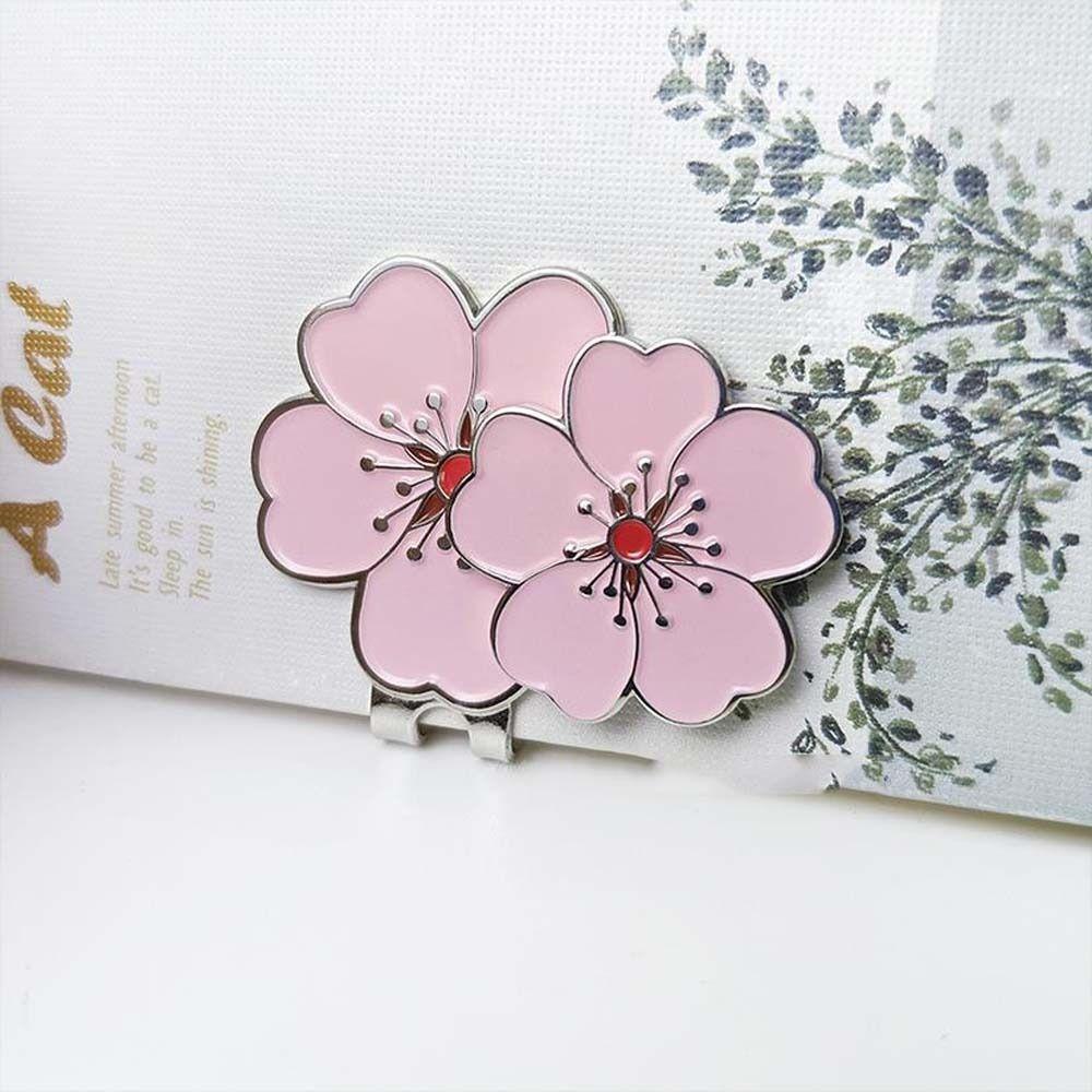 Magnetic Aiming Tool Pink Flower Golf Hat Clip Hat Marker Ball Position Mark Golf Putting Alignment