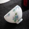 Vegetarian-fired suet jade white porcelain master cup tea cup tea tasting cup kung fu tea set ceramic single cup women's household single tea bowl