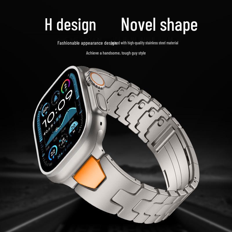 Быстросъемный стальной бизнес-браслет H-звеньев для Apple Watch Ultra 3 / Apple Watch 11
