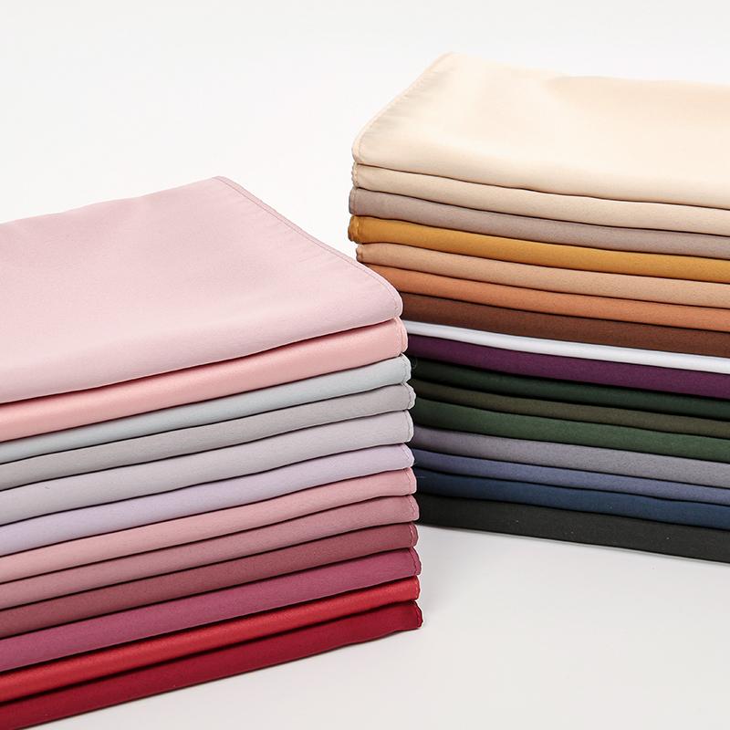 115*115см Премиальный Сатиновый Квадратный Шарф Хорошего Качества Шелк Мусульманский Женский Хиджаб Хорошая Строчка Шарфы Турция Тюрбан Рамадан Хиджабы