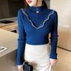 Half High Neck Women's Sweater Autumn and Winter Fashion Slim Knitted Sweater Long Sleeved Pullover Sweater