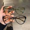 Cat Eye Transparent Myopia Glasses Women'S High-Definition Eyeglasses New Fashion Vintage Large Eyewear Frame