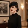 British Style Wool Bow Hat with Veil Solid Color Topper Hat Fashion Pillbox Hat  Dinner