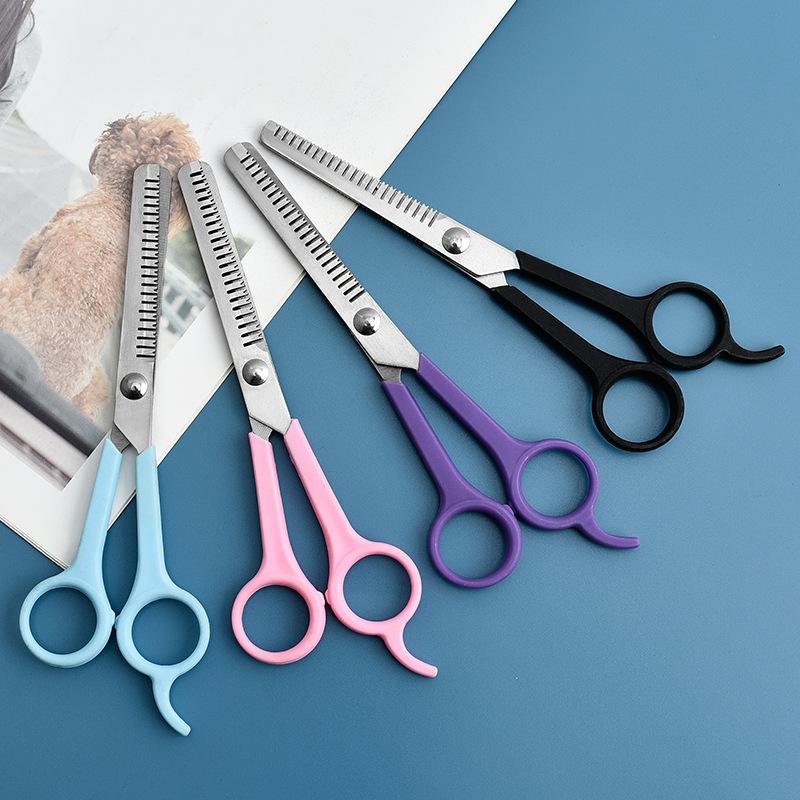 Ножницы для ухода за собаками, кошками, 6,69 дюйма, плоские безопасные круглые кончики, ножницы с изогнутым лезвием, острые парикмахерские ножницы от кашля для домашних животных