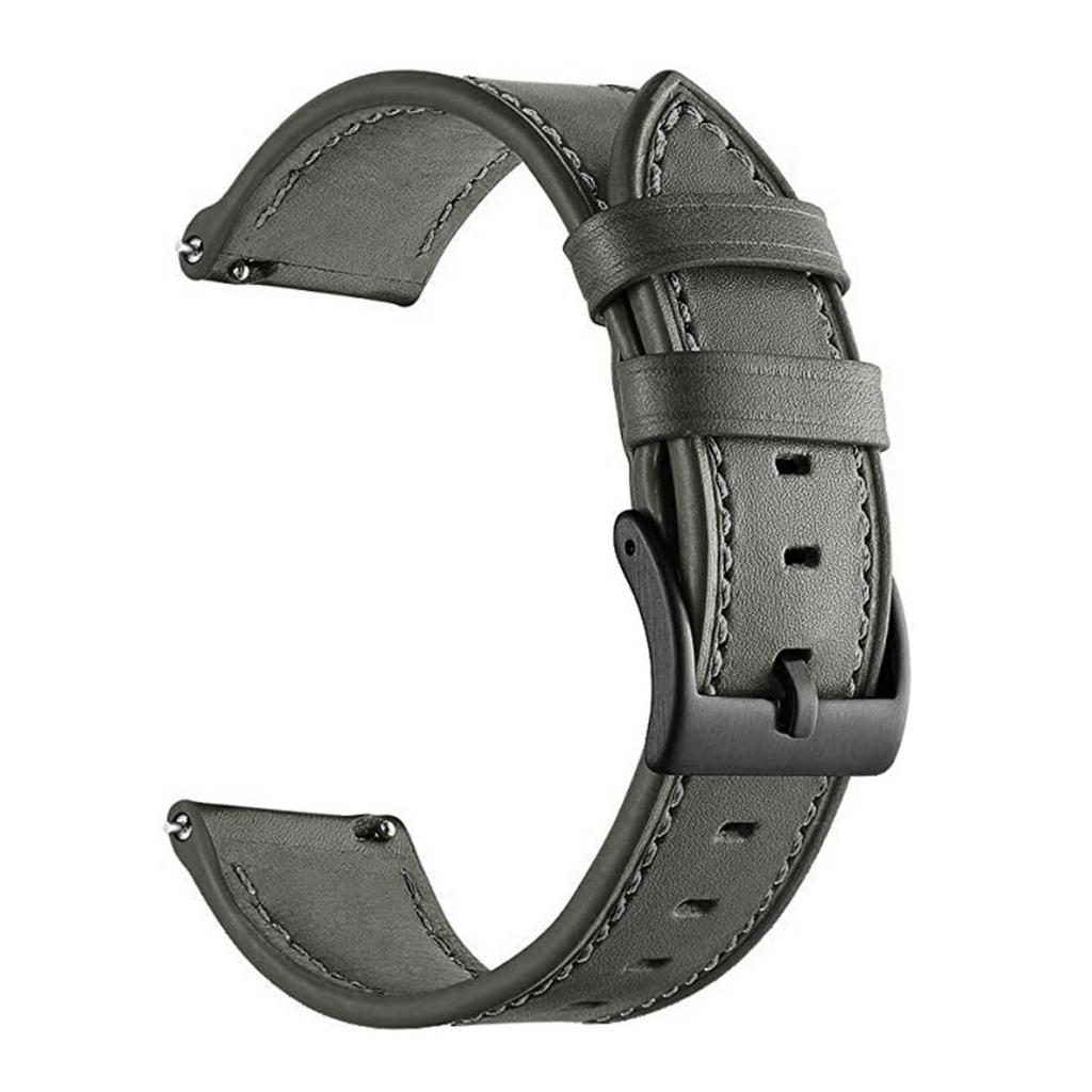 20mm Solid Color Stitching Watch Band for Garmin Venu 2 Plus / Venu / Sq 2 / Sq Fiber Leather Strap