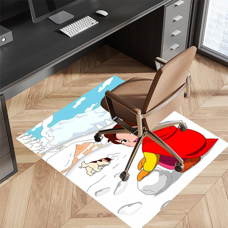1pc Heidi1 Print Area Rug - Soft, Washable Non-Slip Indoor Mat for Office Chairs, Living Room, Home Office Decorative Rug