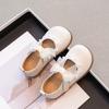 Girls Princess Shoes 2026 White Low-Heel Dress Kids With Bow Soft Rubber Sole Closure